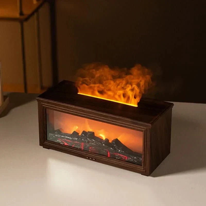 LumaFlare Aromaterapi Eldstad Diffusor med Sju Färger