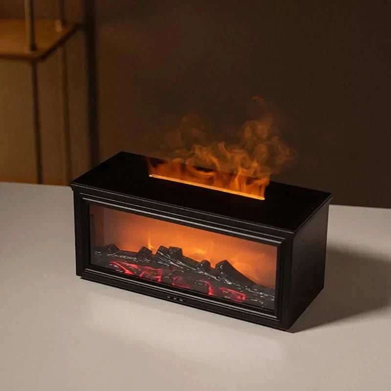 LumaFlare Aromaterapi Eldstad Diffusor med Sju Färger
