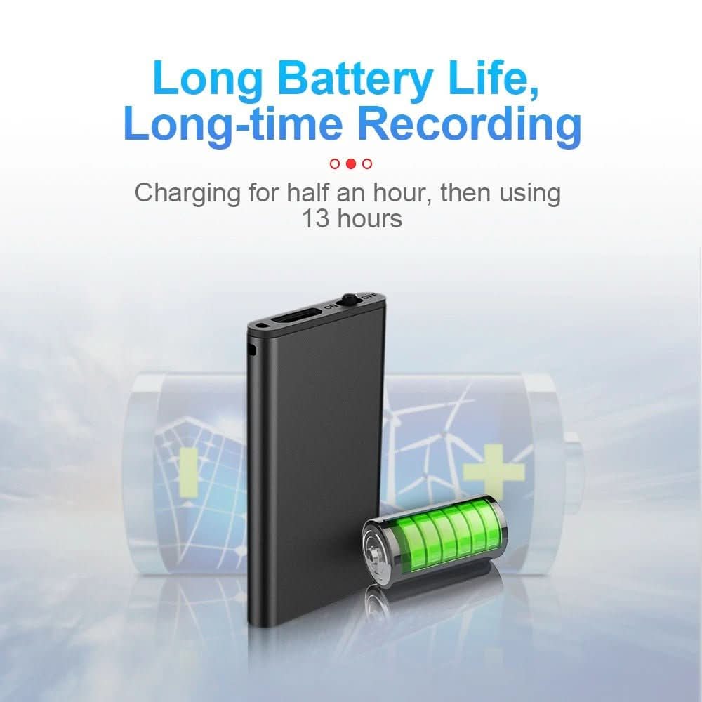 VocalLite Mini Ultraleichtes Diktiergerät mit Sprachaktivierung und 32 GB Speicher