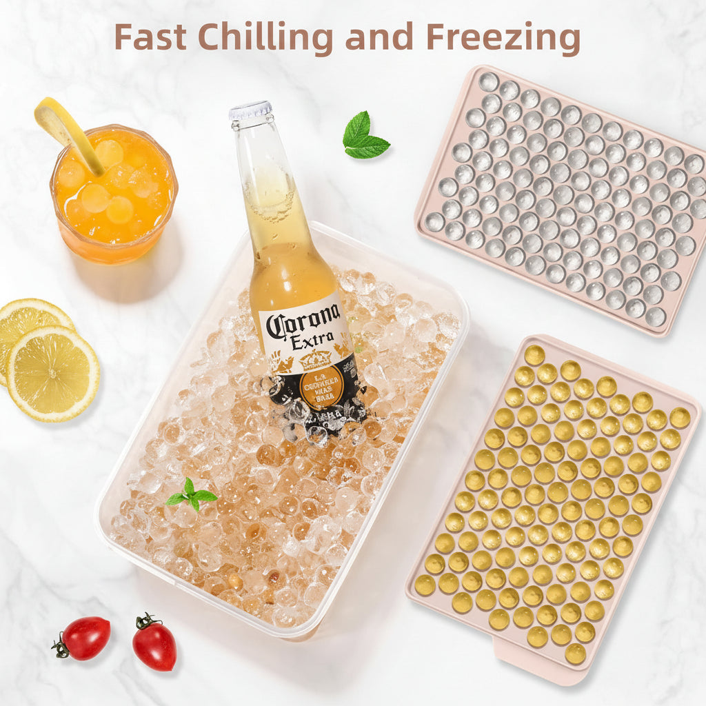 Mini Silicone Ice Ball Tray For Bottles With Lid Compact