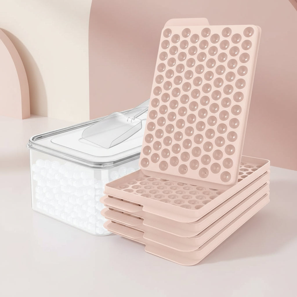 Mini Silicone Ice Ball Tray For Bottles With Lid Compact