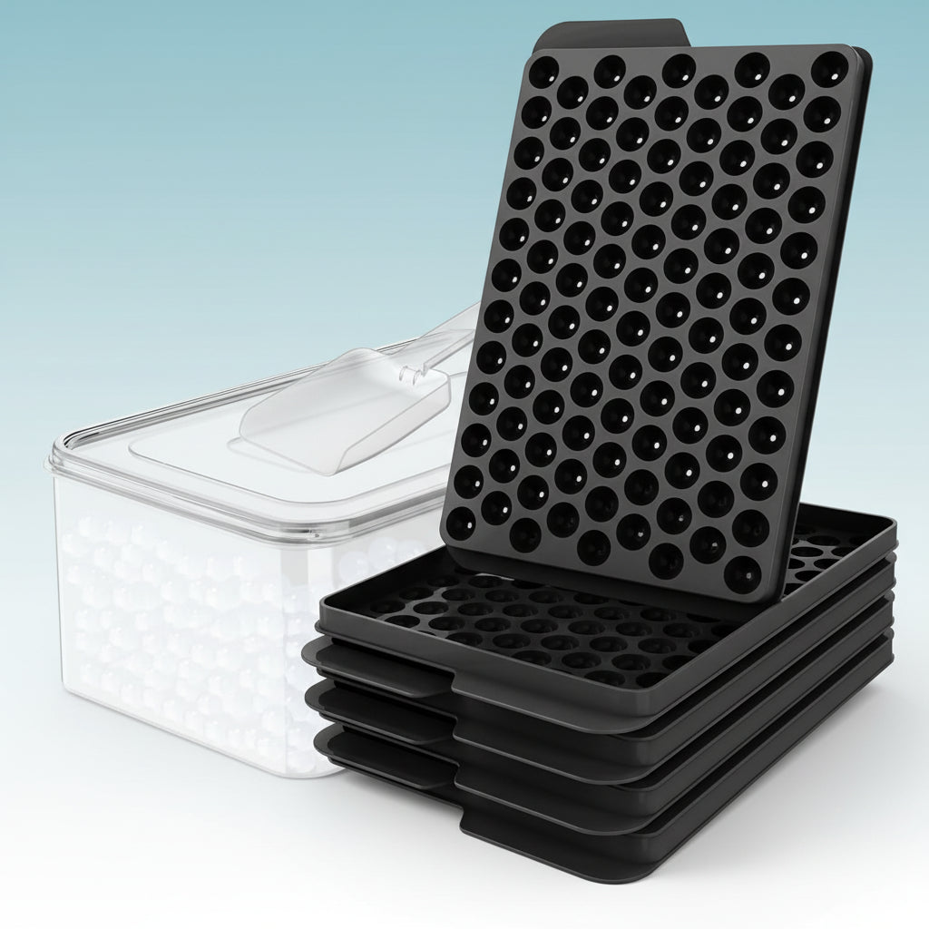 Mini Silicone Ice Ball Tray For Bottles With Lid Compact