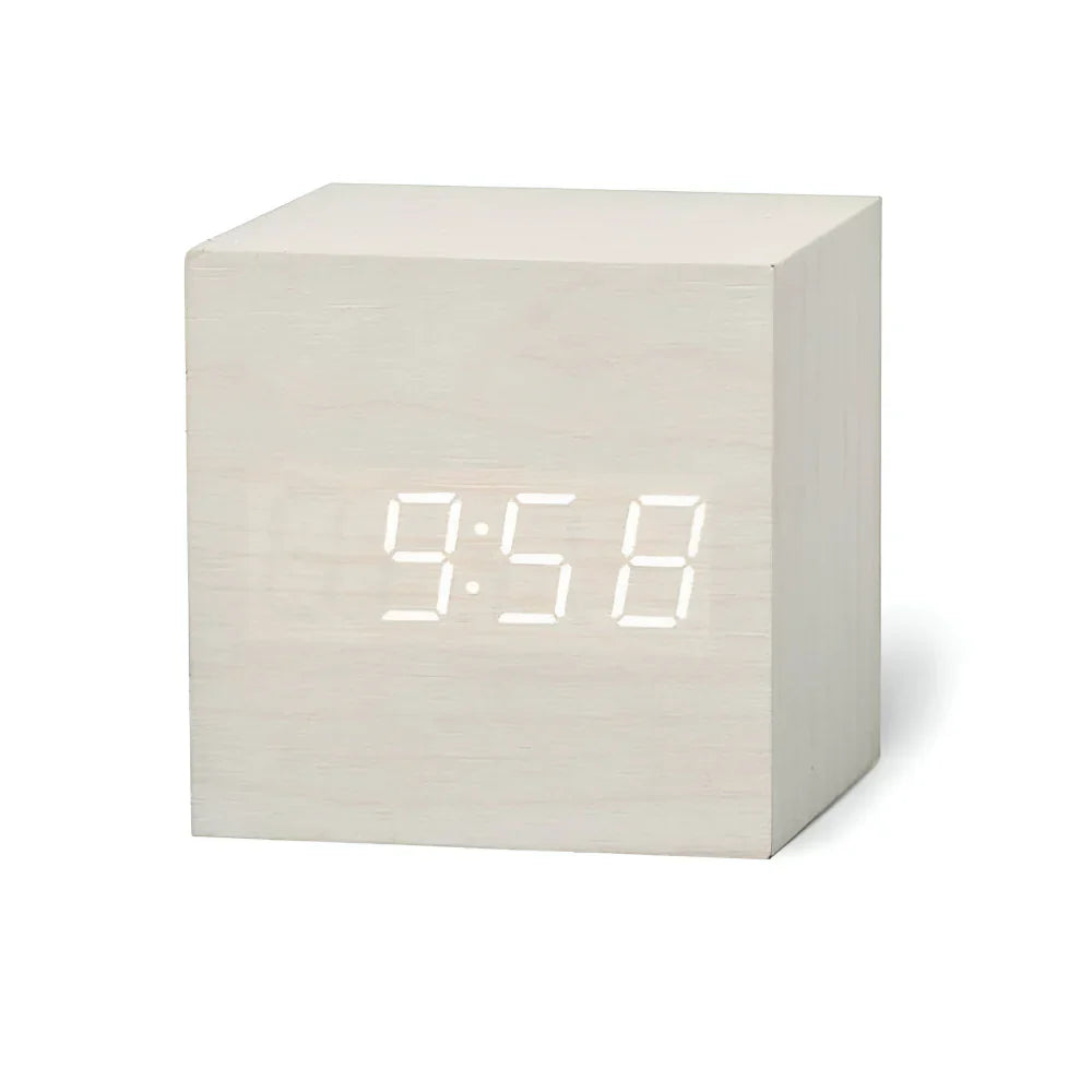 LED Cube Display Alarm Clock With Time Date Temperature
