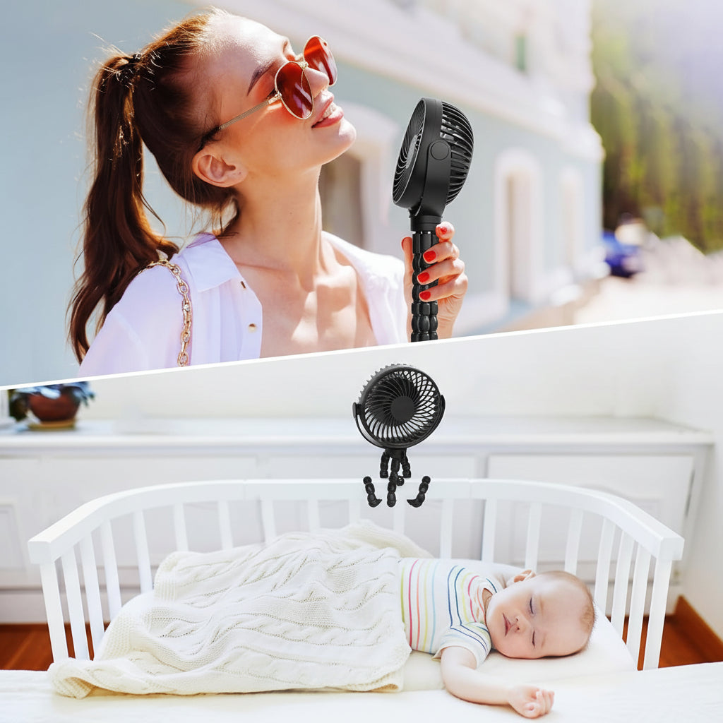 Battery Operated Clip On Stroller Fan For Portable Cooling