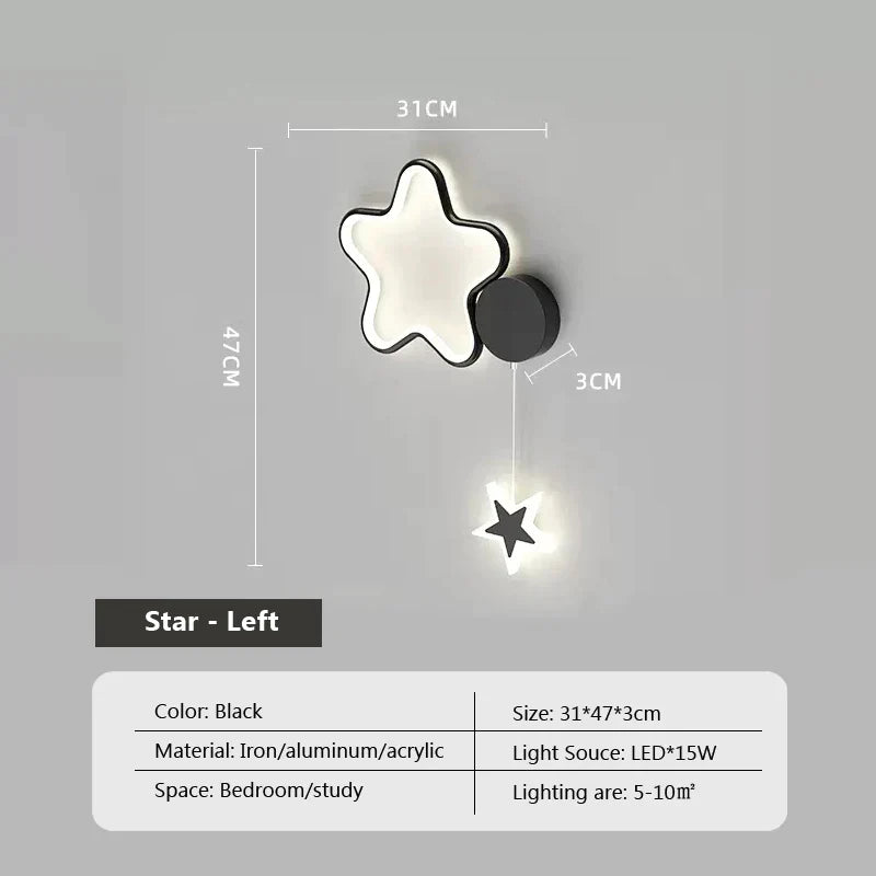 Lampa ścienna LunaCrest Księżyc i Chmura do dekoracji sypialni