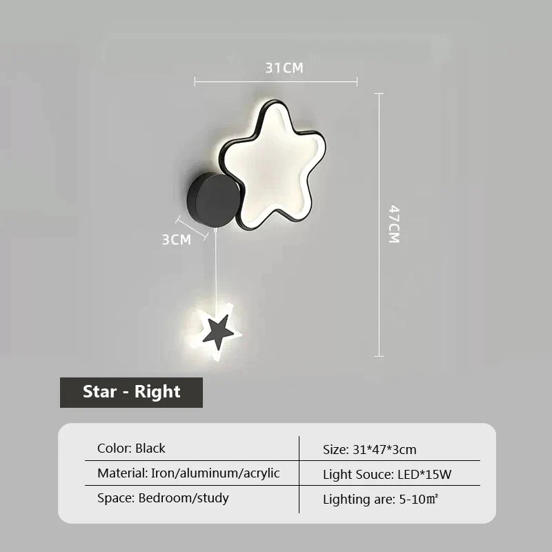 Lampa ścienna LunaCrest Księżyc i Chmura do dekoracji sypialni