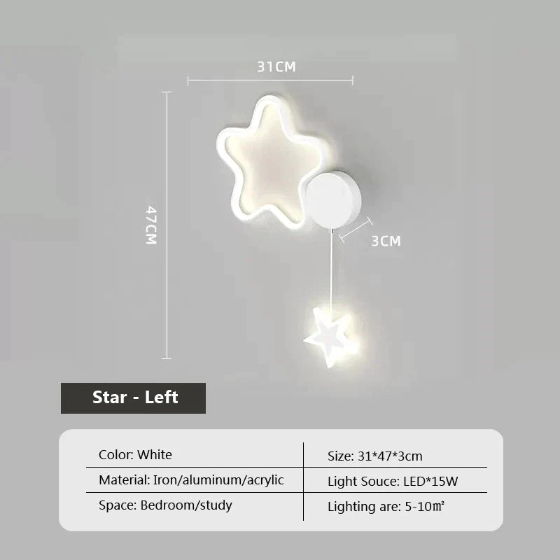 Lampa ścienna LunaCrest Księżyc i Chmura do dekoracji sypialni