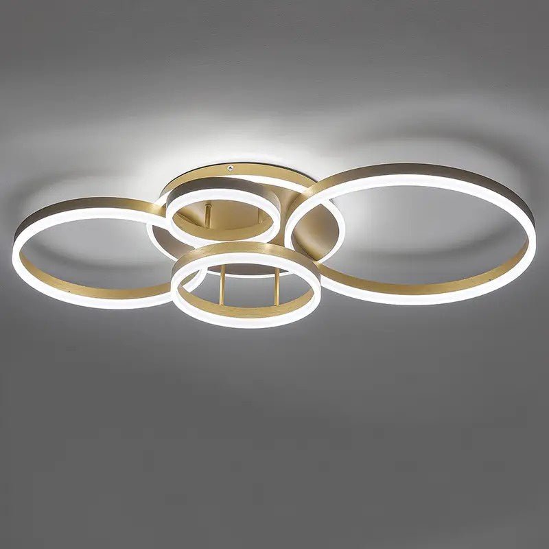 Moderní stropní svítidlo s více LED kruhy v kovu, průměr 24 palců | Rosalyssa