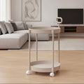 VerveFlex Modern Two-Level Side Table On Wheels With Handle