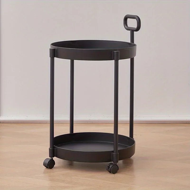 VerveFlex Modern Two-Level Side Table On Wheels With Handle