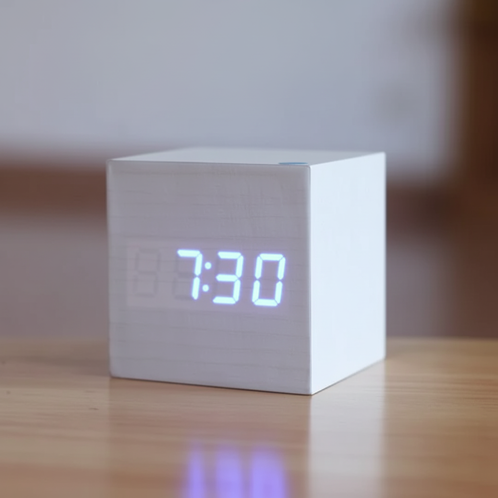 Puisella LED-pöytäkellolla, jossa digitaalinen näyttö, kotiin ja toimistoon