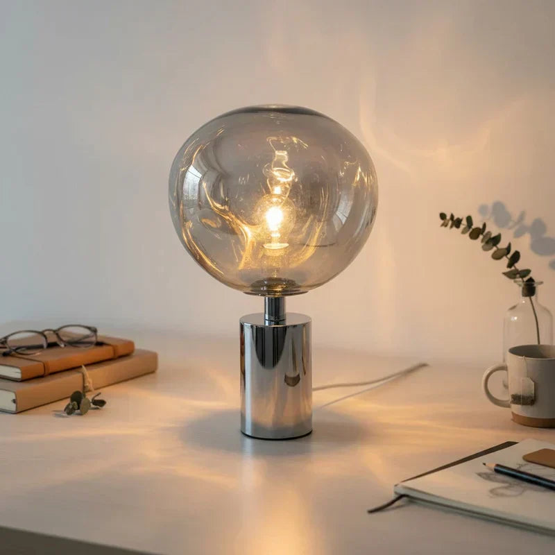 Melted Acrylic Table Lamp With Sculptural Molten Style Shade | Rosalyssa