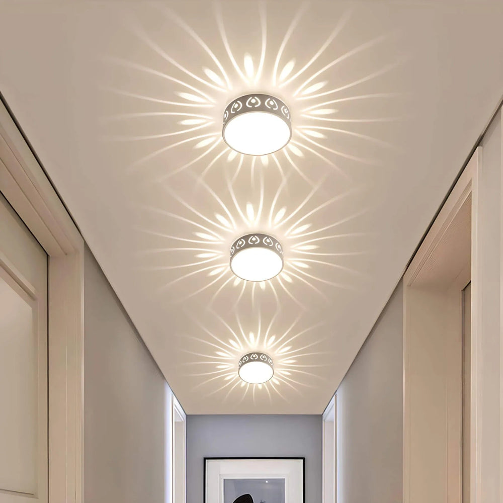 LED Ceiling Light With Clear Crystal Accents For Hallways