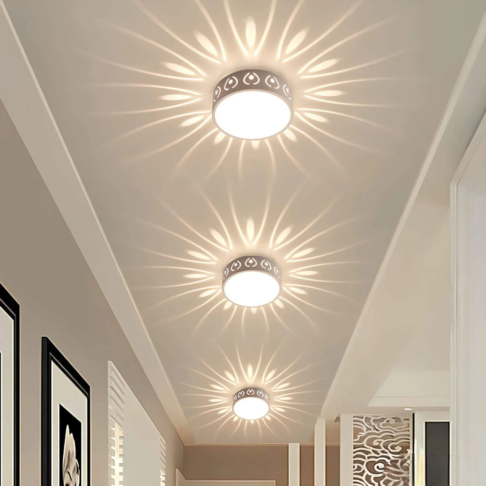 LED Ceiling Light With Clear Crystal Accents For Hallways