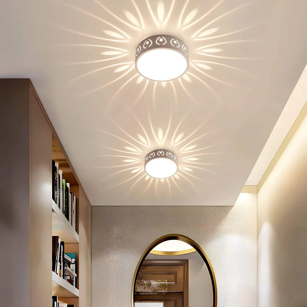 LED Ceiling Light With Clear Crystal Accents For Hallways