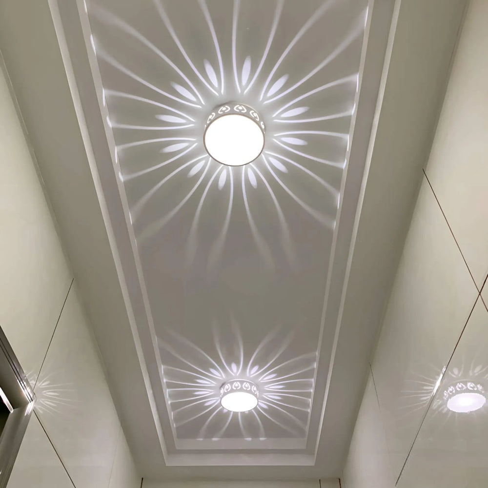 LED Ceiling Light With Clear Crystal Accents For Hallways