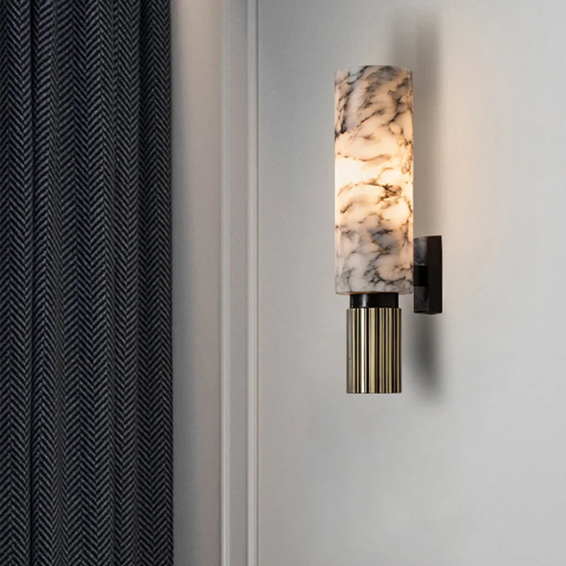 Gouden Marmeren Wandlamp Verhoogt Elegante Interieurs Thuis