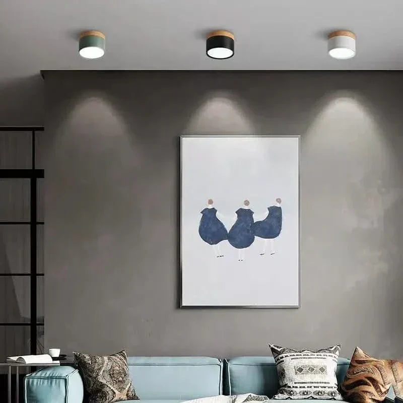 AeroNest moderni himmennettävä LED-kattovalaisin puukuvioinnilla