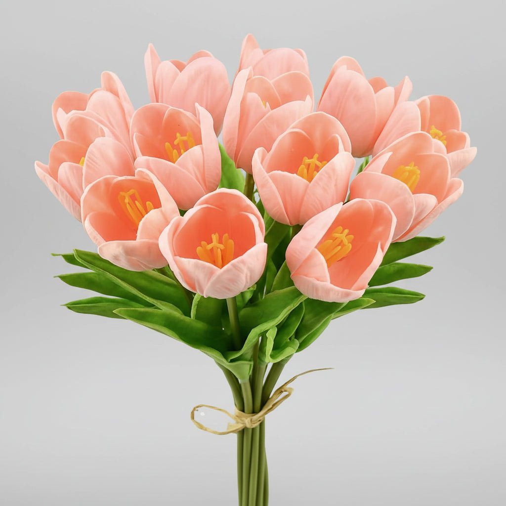 Bouquet di tulipani real-touch con steli in PU per la Festa della Mamma