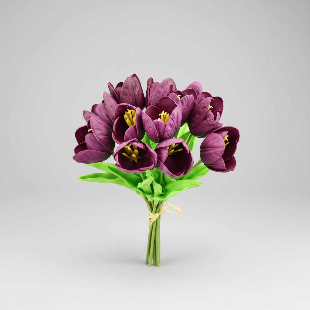 Bouquet di tulipani real-touch con steli in PU per la Festa della Mamma