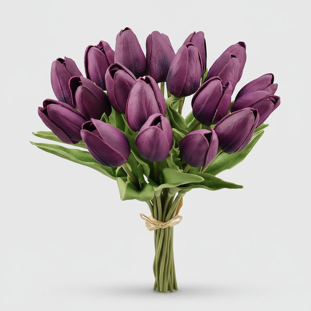 Bouquet di tulipani real-touch con steli in PU per la Festa della Mamma