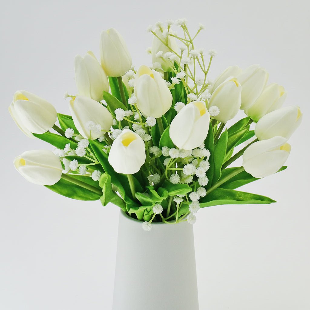 Bouquet di tulipani real-touch con steli in PU per la Festa della Mamma