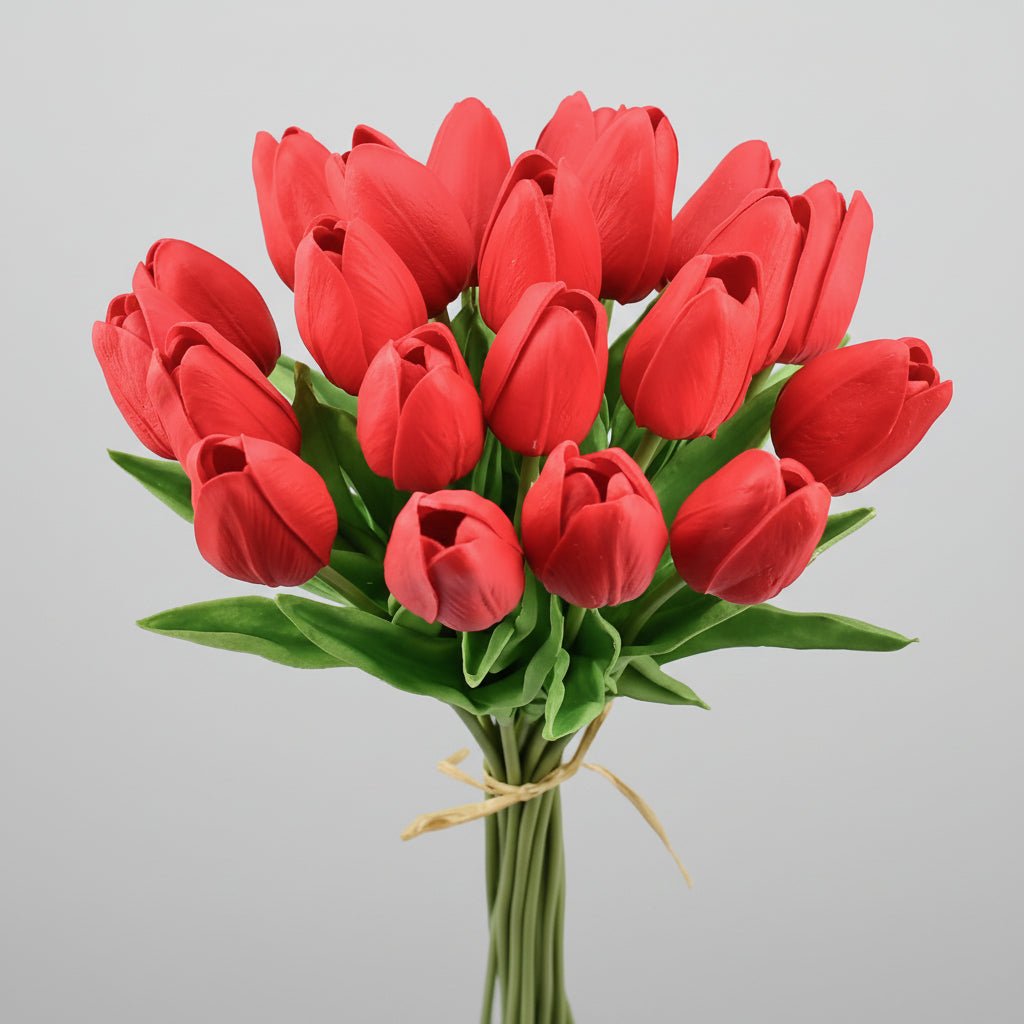 Bouquet di tulipani real-touch con steli in PU per la Festa della Mamma