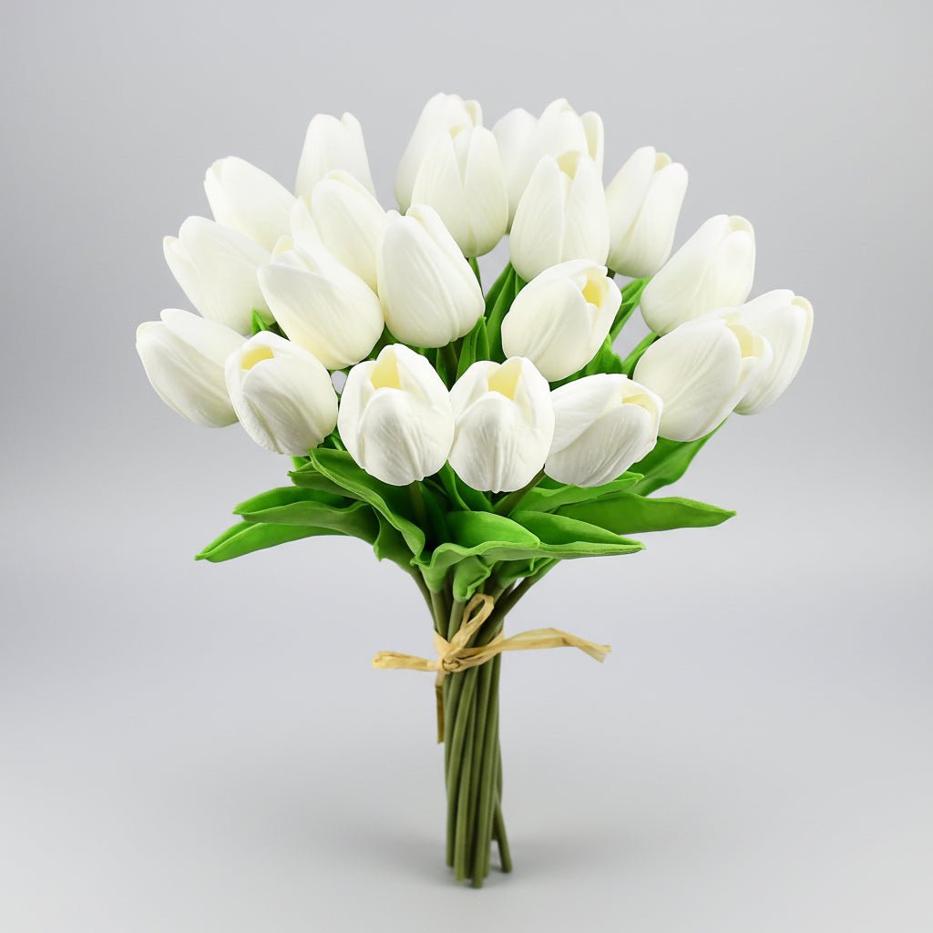 Bouquet di tulipani real-touch con steli in PU per la Festa della Mamma