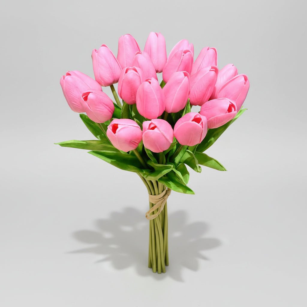 Bouquet di tulipani real-touch con steli in PU per la Festa della Mamma