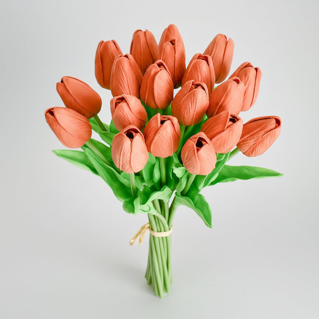 Bouquet di tulipani real-touch con steli in PU per la Festa della Mamma