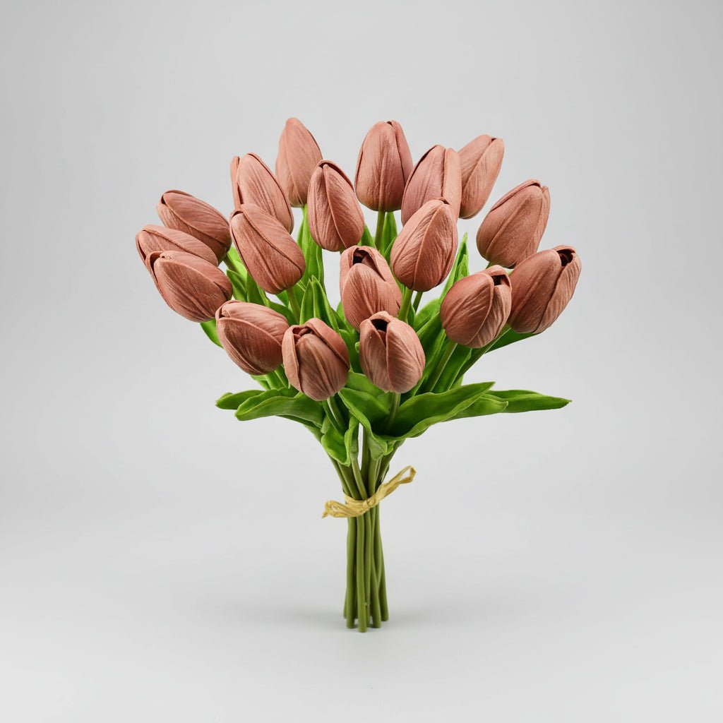 Bouquet di tulipani real-touch con steli in PU per la Festa della Mamma