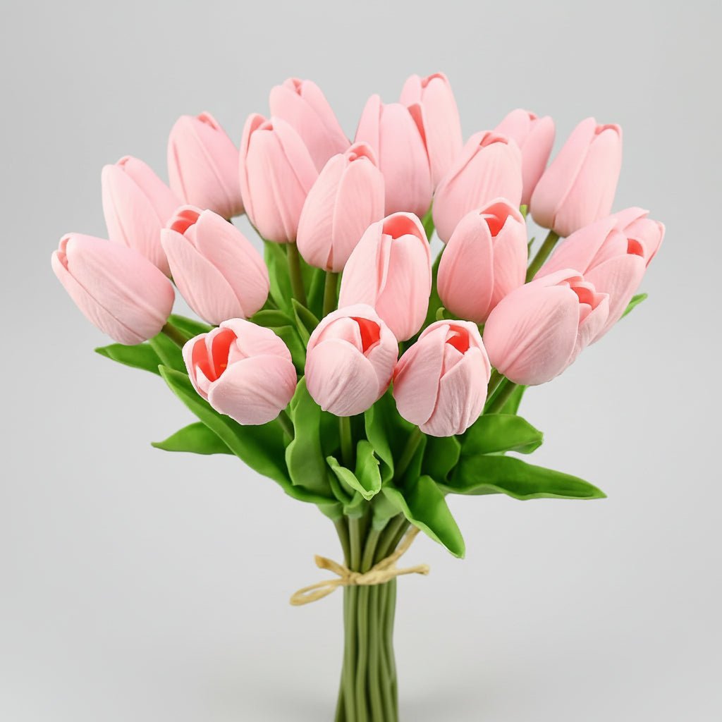 Bouquet di tulipani real-touch con steli in PU per la Festa della Mamma