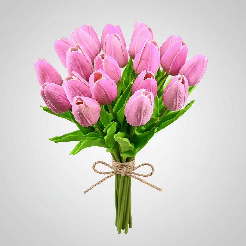 Bouquet di tulipani real-touch con steli in PU per la Festa della Mamma