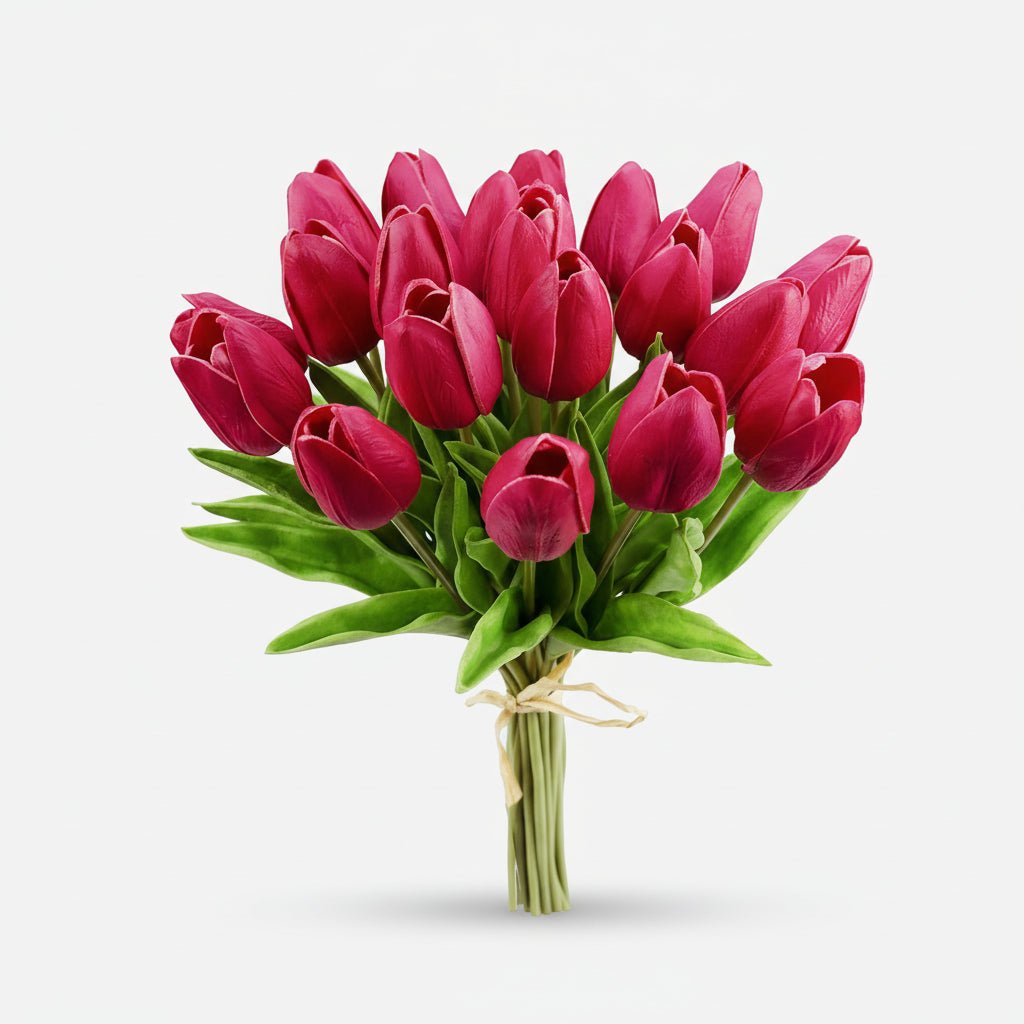 Bouquet di tulipani real-touch con steli in PU per la Festa della Mamma