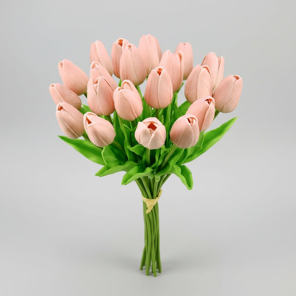 Bouquet di tulipani real-touch con steli in PU per la Festa della Mamma