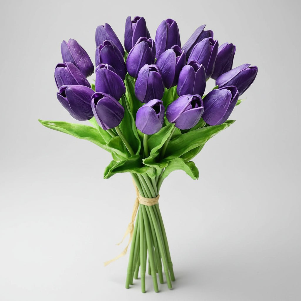 Bouquet di tulipani real-touch con steli in PU per la Festa della Mamma