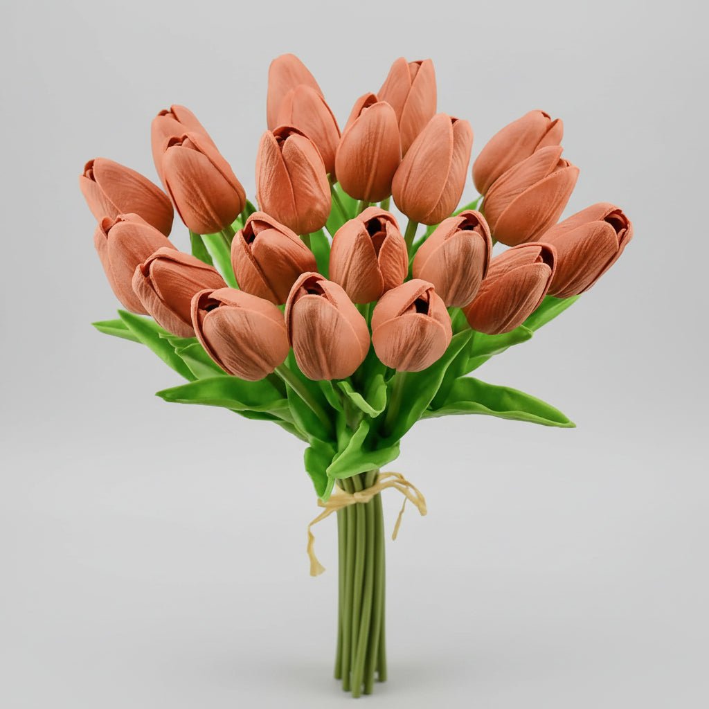 Bouquet di tulipani real-touch con steli in PU per la Festa della Mamma
