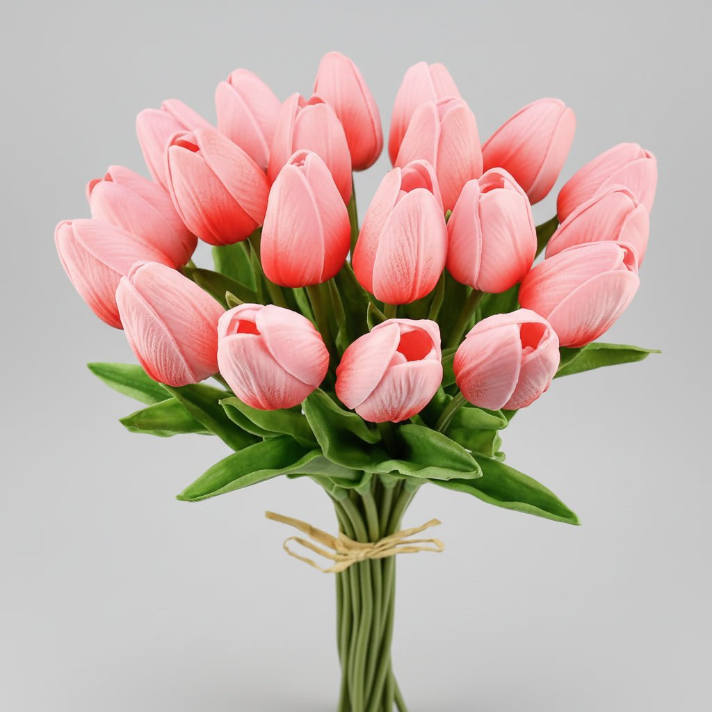 Bouquet di tulipani real-touch con steli in PU per la Festa della Mamma