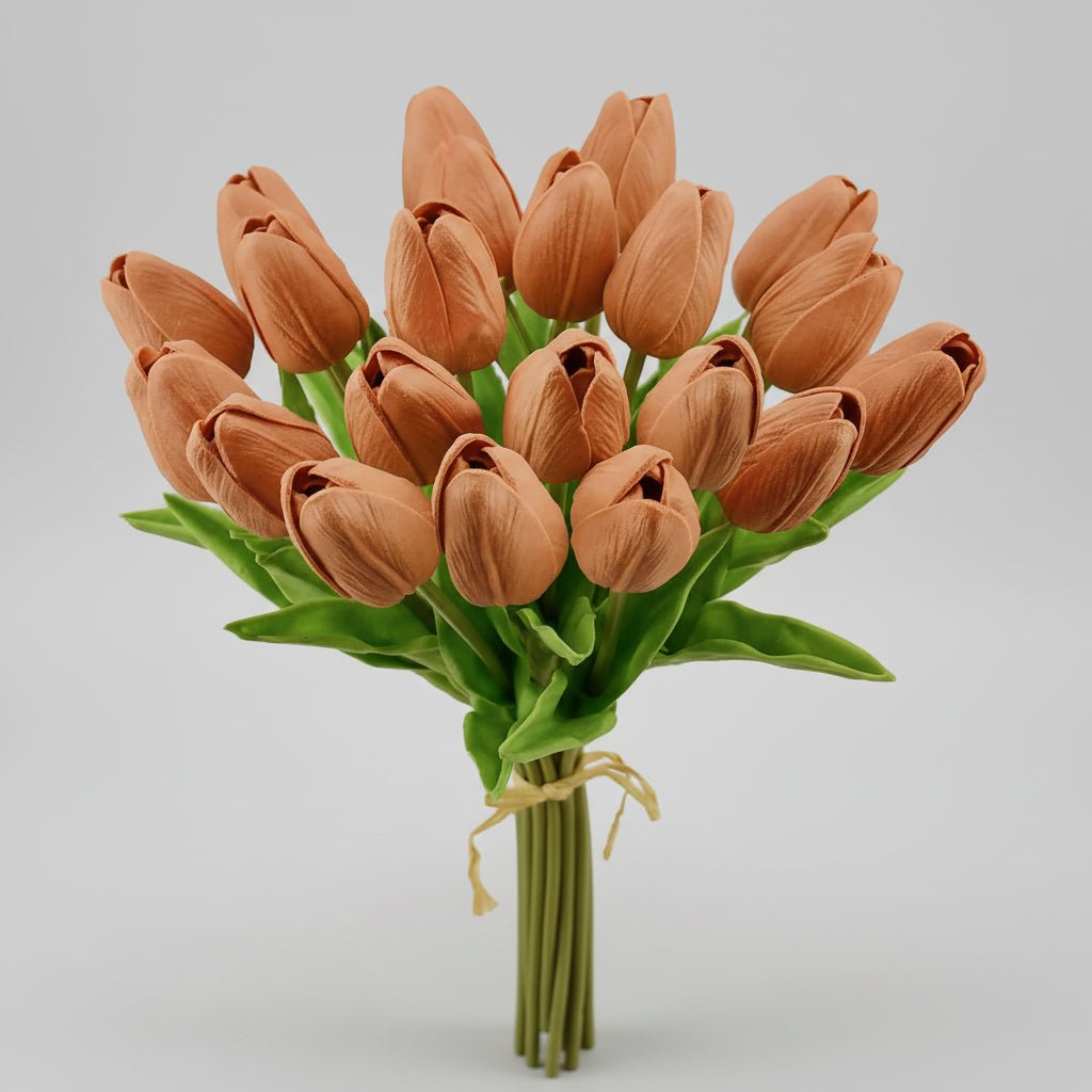 Bouquet di tulipani real-touch con steli in PU per la Festa della Mamma
