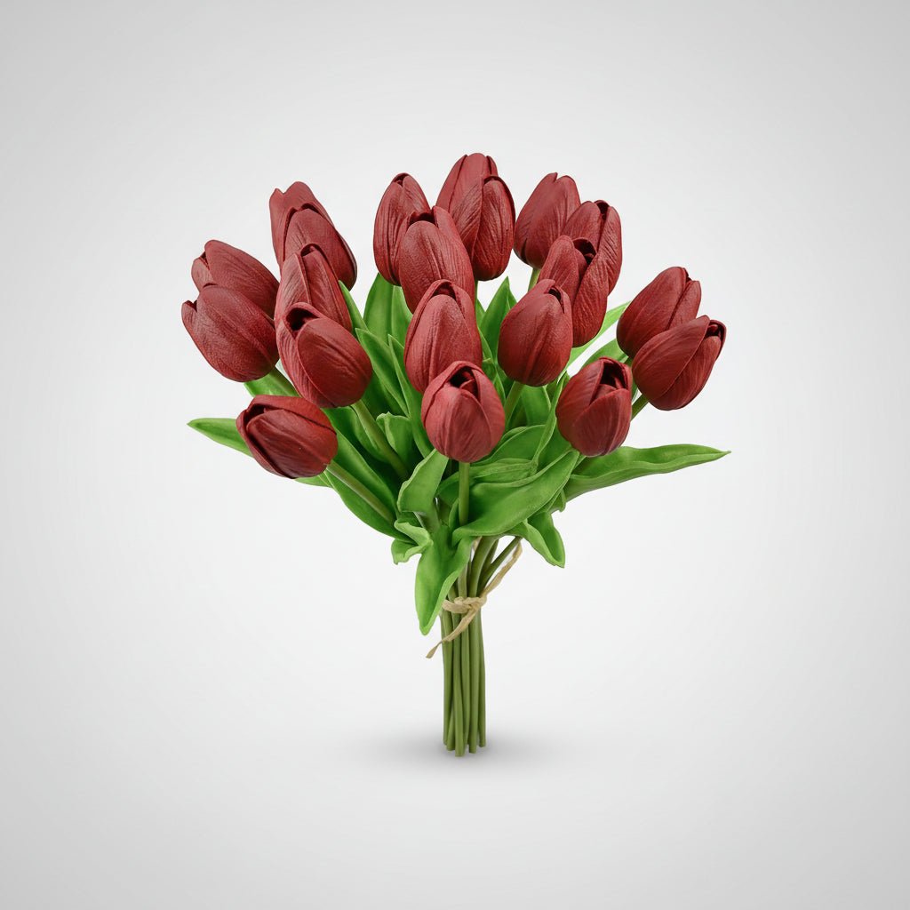 Bouquet di tulipani real-touch con steli in PU per la Festa della Mamma