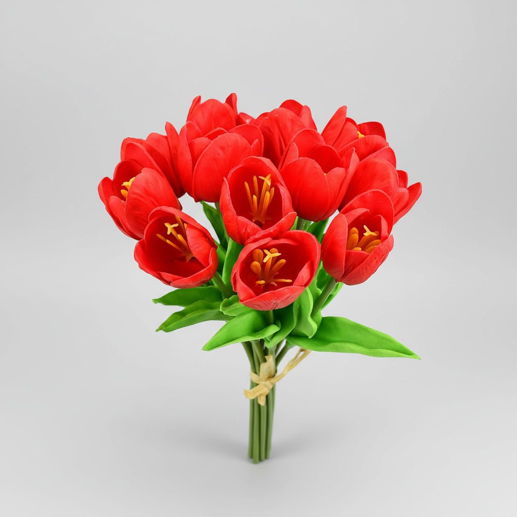 Bouquet di tulipani real-touch con steli in PU per la Festa della Mamma