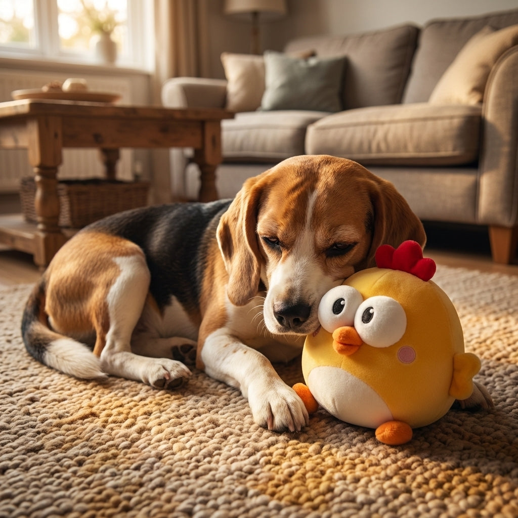 Giocattolo per cani a forma di pollo rimbalzante con sensore di movimento e ricaricabile tramite USB | Rosalyssa