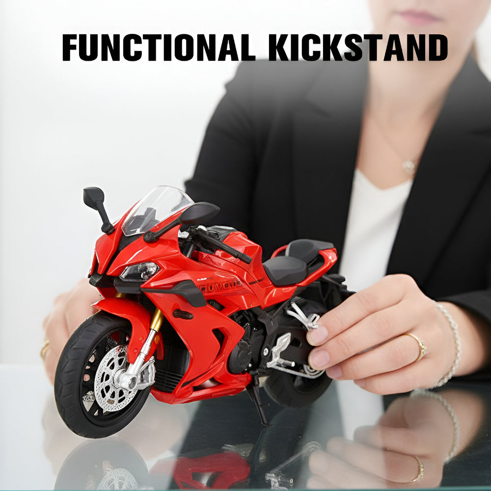 Model motocyklu z odlitku z kovové slitiny v měřítku 1:12, sběratelský exponát