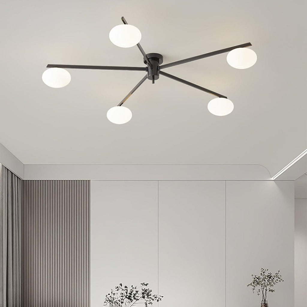 Stropní svítidlo s více rameny LED z kovu, šířka 30 palců | Rosalyssa