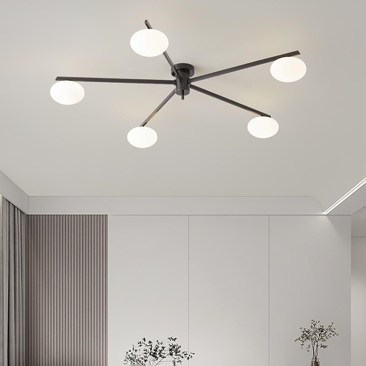 Stropní svítidlo s více rameny LED z kovu, šířka 30 palců | Rosalyssa