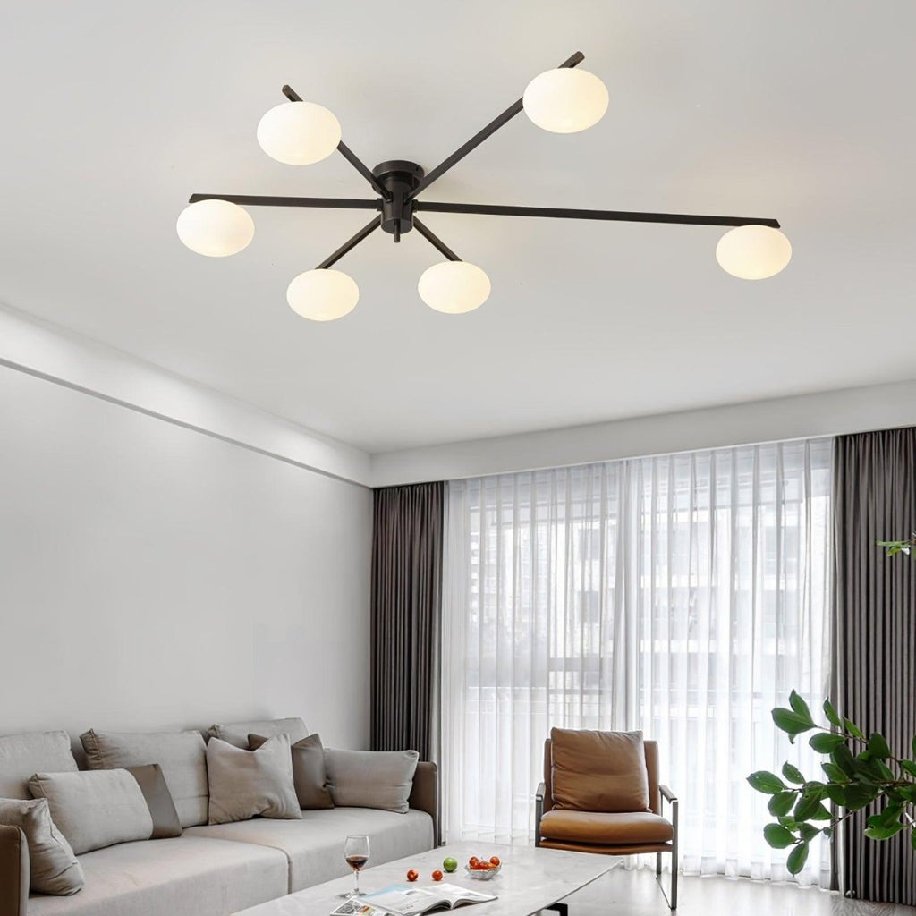 Stropní svítidlo s více rameny LED z kovu, šířka 30 palců | Rosalyssa