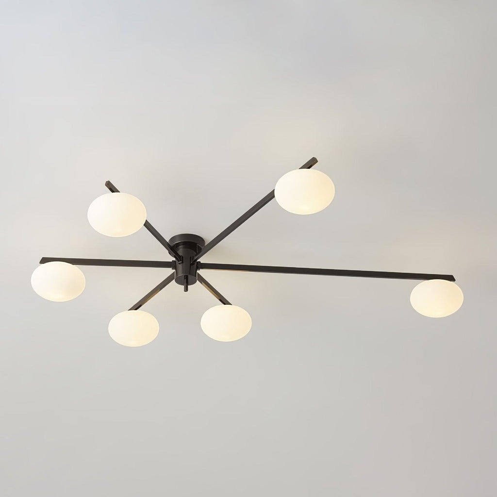 Stropní svítidlo s více rameny LED z kovu, šířka 30 palců | Rosalyssa