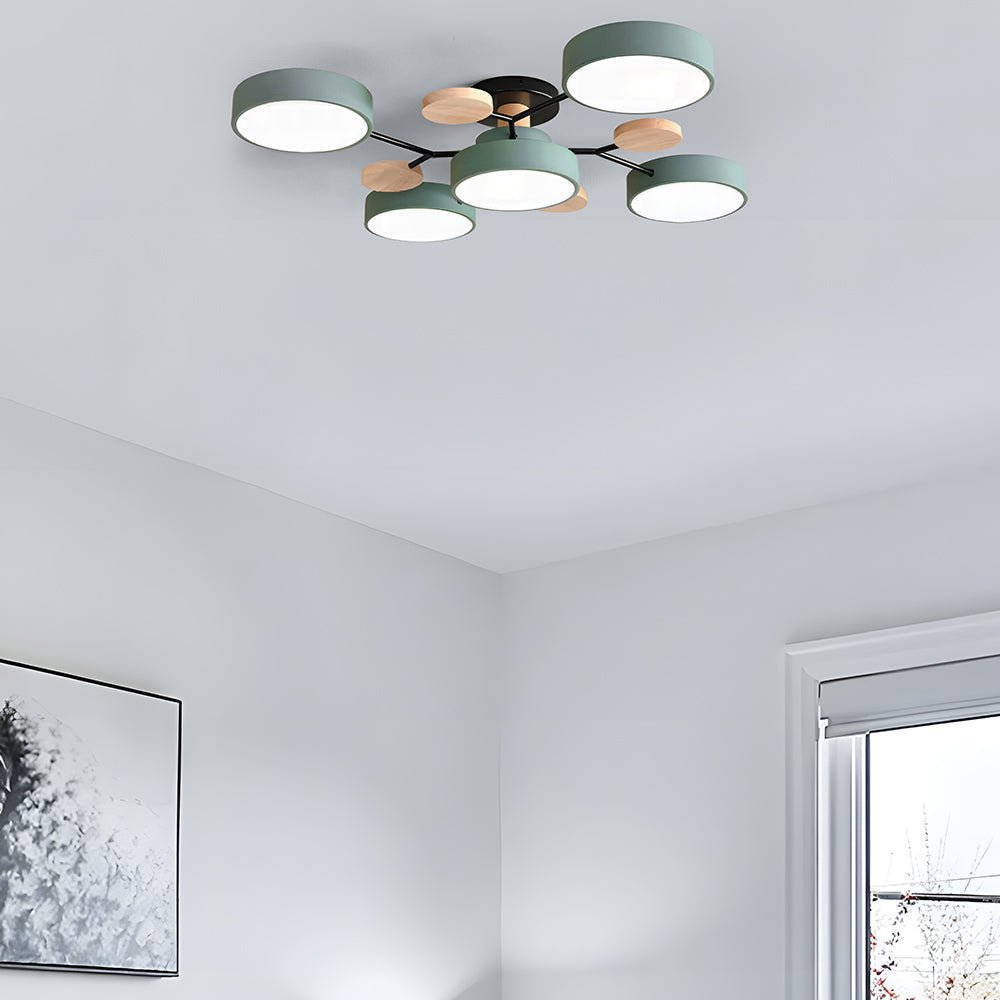 ضوء سقفي LED متعدد الأذرع مع ظلال دائرية، 24 بوصة | روزاليسا