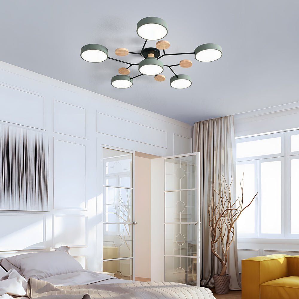 ضوء سقفي LED متعدد الأذرع مع ظلال دائرية، 24 بوصة | روزاليسا