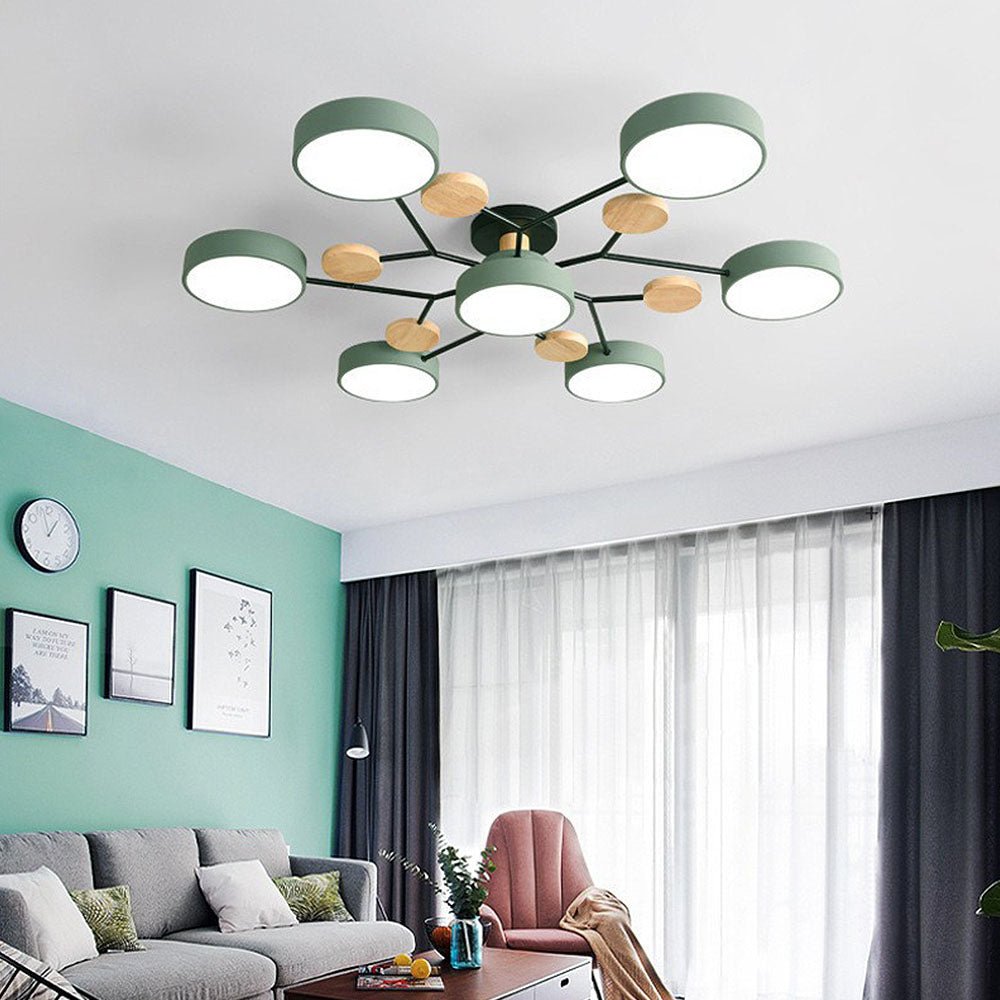 ضوء سقفي LED متعدد الأذرع مع ظلال دائرية، 24 بوصة | روزاليسا